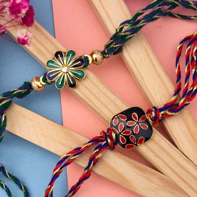 Major Artful flower design Rakhiz combo of 2
