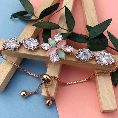 Jewellery design bracelet flower Rakhi for bhabhi and sister