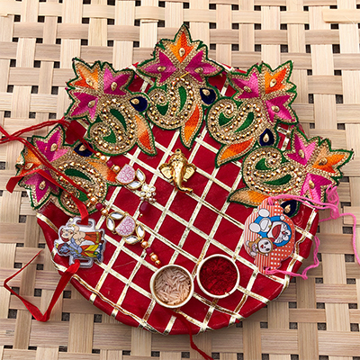Cartoon kids 2 Rakhi,  bhaiya bhabhi lumba Rakhi combo with Puja thali