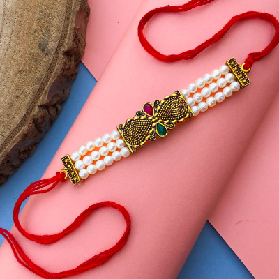 Authentic designe half bracelet Rakhi for bhaiya