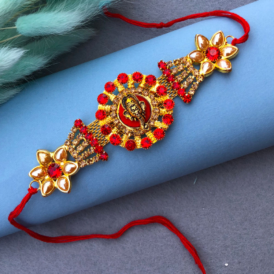 beautiful Ganesh circle base designer half bracelet thread Rakhi