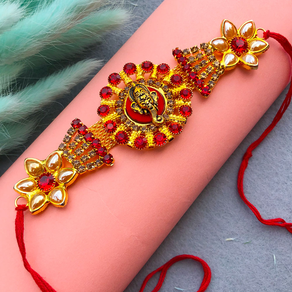 beautiful Ganesh circle base designer half bracelet thread Rakhi