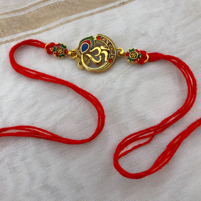 Morpankhi with Om design Rakhi for bhaiya