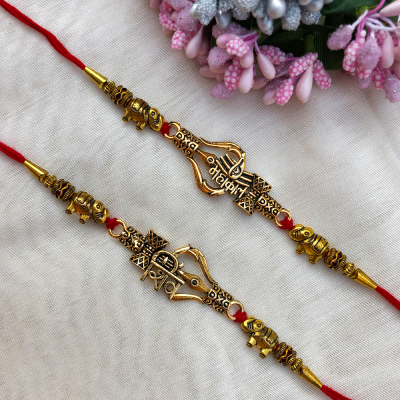Precious looking lord mahakal, shiva Rakhi Combo of 2