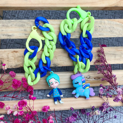 Vibrant Chain cartoon character and unicorn kids Rakhi combo