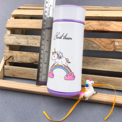 kids favorite unicorn Rakhi with unicorn glass water bottle combo