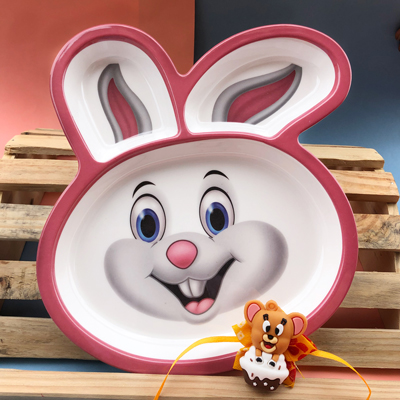 cartoon famous Jerry Rakhi with funny bunny plate combo for kids