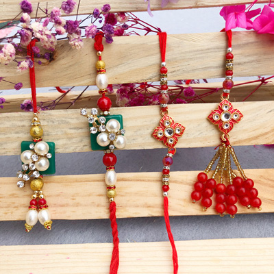 DIY Rakhiz combo for bhaiya and bhabhi set of 2 pair