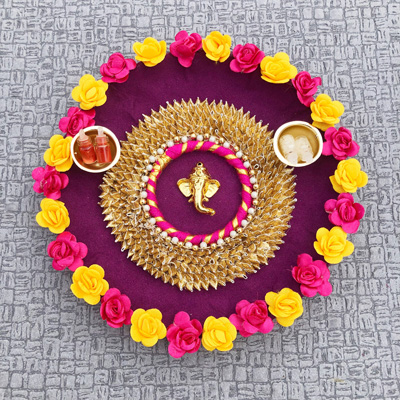 Authentic Rajasthani puja Thali for Rakshabandhan, diwali, festivals