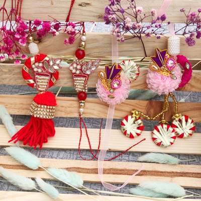 DIY gota Patti design bhaiya bhabhi Rakhi combo of 2 pair