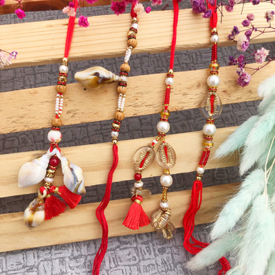 Pearl design bhaiya bhabhi Rakhi combo of 2 pair