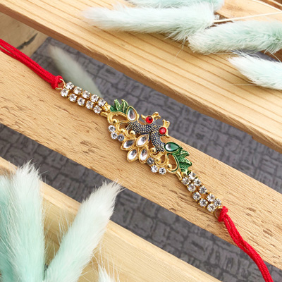 Jewellery design half bracelet peacock Rakhi