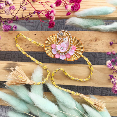 Gota Patti base buti design Rakhi for bhaiya