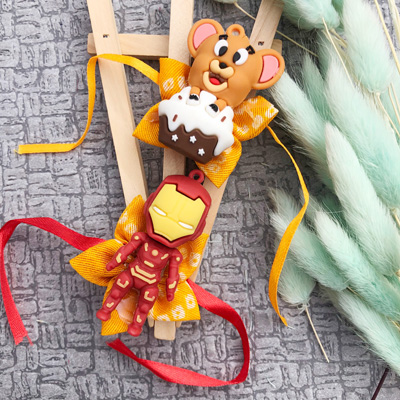 Comedy cartoon character Jerry N Avengers Rakhi combo for kids