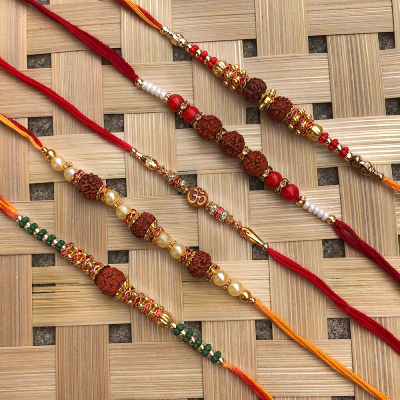 Beautiful beads Rakhi set of 5 For Brother