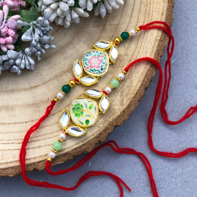 beautiful kundan Rakhi combo of 2 for brother