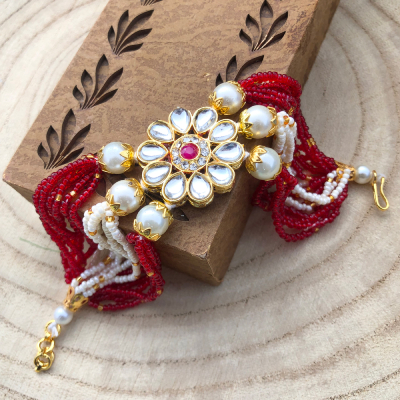 fantastic kundan jewellery bracelet Rakhi for bhabhi, behan