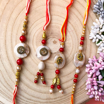 precious Rakhi combo for bhaiya and bhabhi set of 2 pair