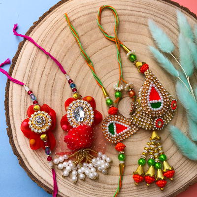 heartfelt Rakhi combo of 2 pair for bhaiya and bhabhi