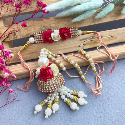 Floral design bhaiya bhabhi Rakhi combo