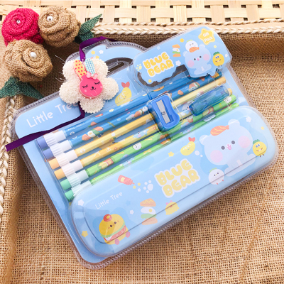 Blue bear Stationery set with honeybee kids Rakhi combo