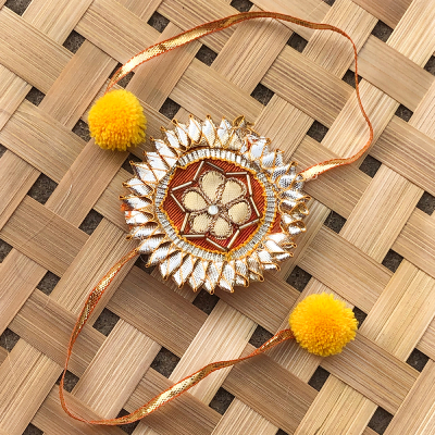 Authentic design Gota patti traditional Rakhi for brother