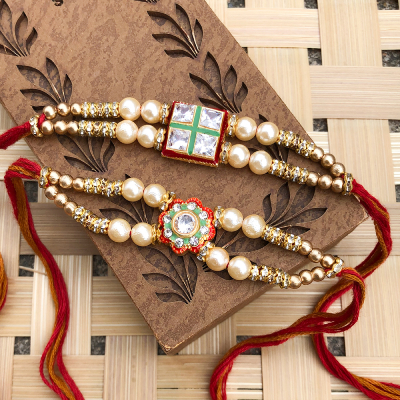 Rakhi Set of 2 - Traditional Designer Rakhi set