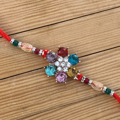 Designer Multicolor Stones Rakhi