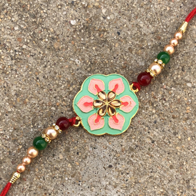 Kundan Meena Bracelet Rakhi for Brother