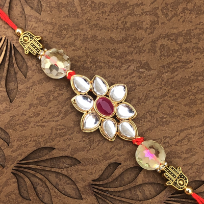 AD Stone Designer Look Rakhi for Brother