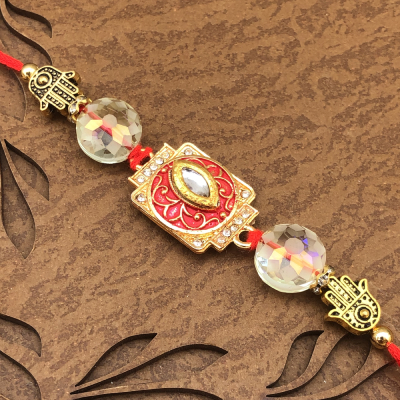 Magnificient Gold Bracelet Rakhi Set for Bhaiya