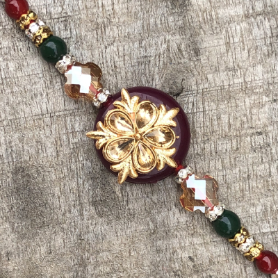 Divine Look Gold Work Rakhi for Raksha Bandhan