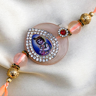 Auspicious Krishna Diamond Design Rakhi
