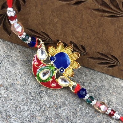 Memorable Multicolor Stone Work Set of Rakhi