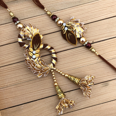 Marvelous Design Gold Patti Rakhi for Bhaiya Bhabhi