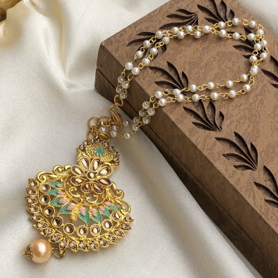 Ravishing Gold & Pearls Precious Lumba Rakhi Set