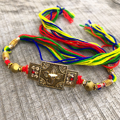 Finely Crafted Ganesh Bracelet Rakhi for Raksha Bandhan