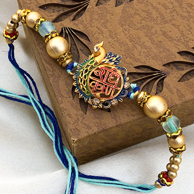 Divine Peacock & Radhe Krishna Rakhi for Raksha Bandhan 