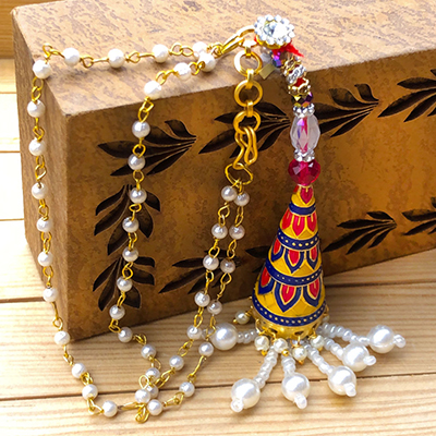 Traditional Look Multicolor Lumba Rakhi for Bhabhi