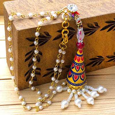 Traditional Look Multicolor Lumba Rakhi for Bhabhi