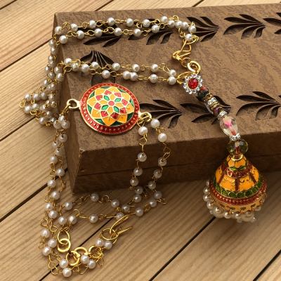 Classic Handcrafted Gold Bhaiya Bhabhi Rakhi Combo