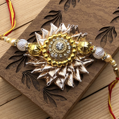 Adorable Diamond Decked Rakhi Set for Raksha Bandhan