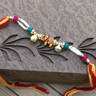 Zardoshi Look Elephant Rakhi Combo for Raksha Bandhan