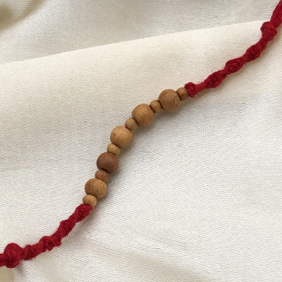 Long Lasting Brown Beads Rakhi for Elder Brother