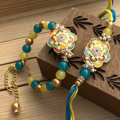 Royal Look Bhaiya Bhabhi Raksha Bandhan Rakhi Combo