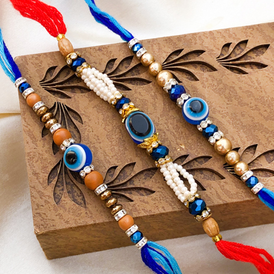Protective Evil Eye Rakhi Combo of 3 for Brothers