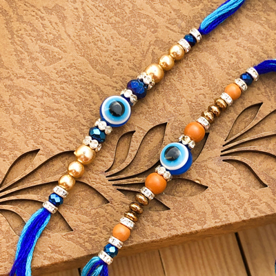 Celestial Evil Eye Sign Rakhi for Brother (Set of 2)