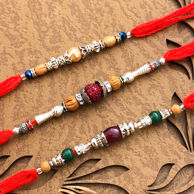 Precious Stones Combo Rakhi Set for Raksha Bandhan