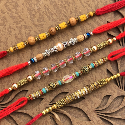Seraphic Beads & Pearls Rakhi Set of 5 for Brothers