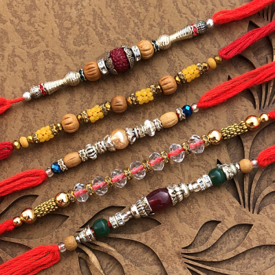 Artistic 5 Brother Rakhi Combo for Raksha Bandhan